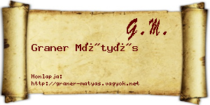 Graner Mátyás névjegykártya